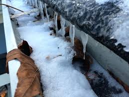 frozen gutter debris