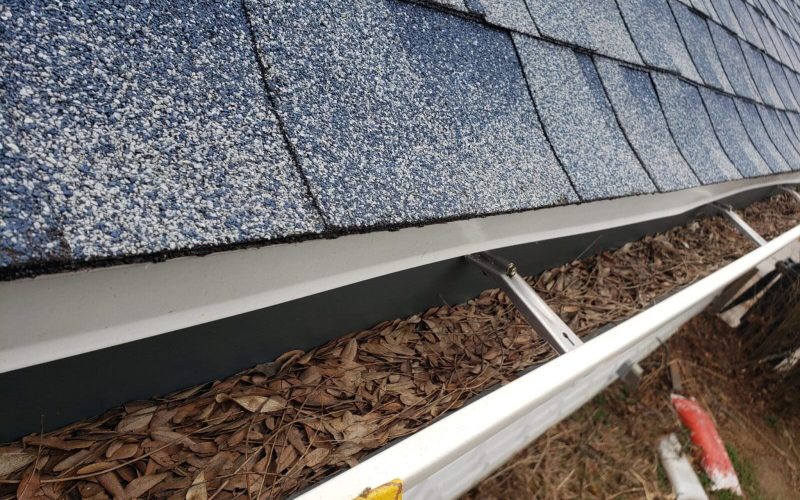spring gutter debris